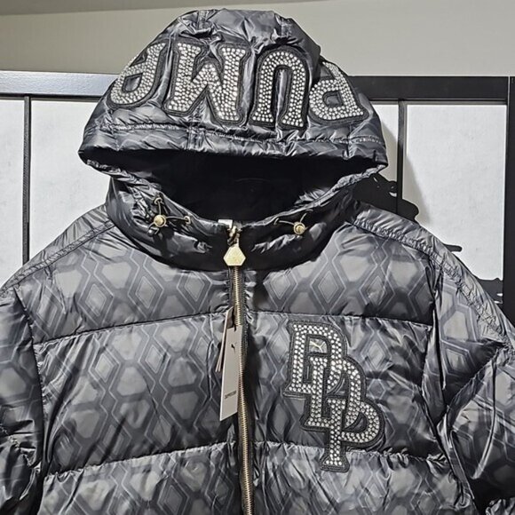 Puma x Dapper Dan Studded Puffer Bomber Reversible Jacket Coat NWT Small - Picture 2 of 14
